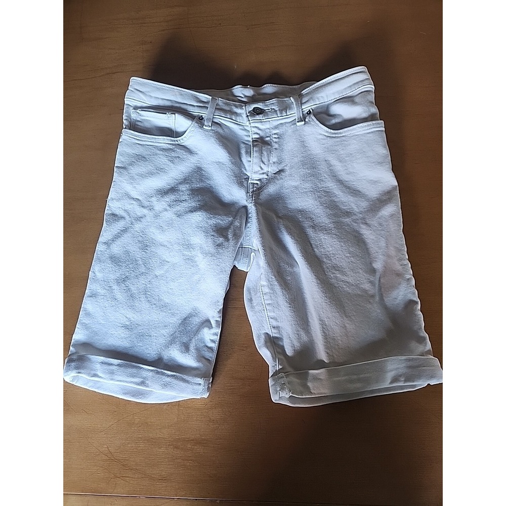Levi's Womens White Light Wash Mid-Rise Slim Fit Jean Bermuda Shorts Size‎ 31